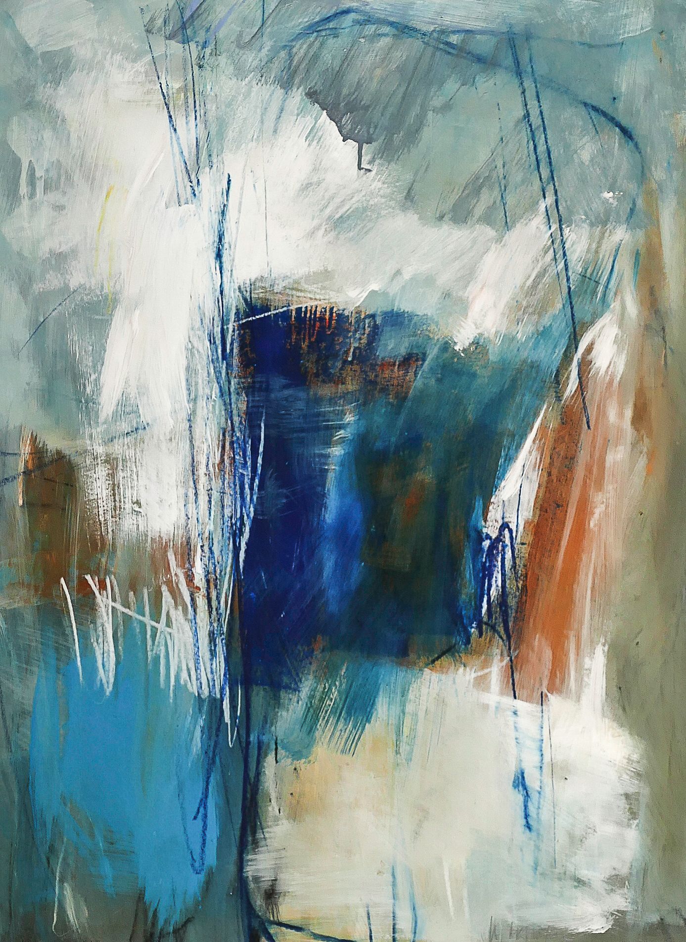 Arbeit in Mischtechnik des Künstlers Walter Mack zum Thema Abstraktion