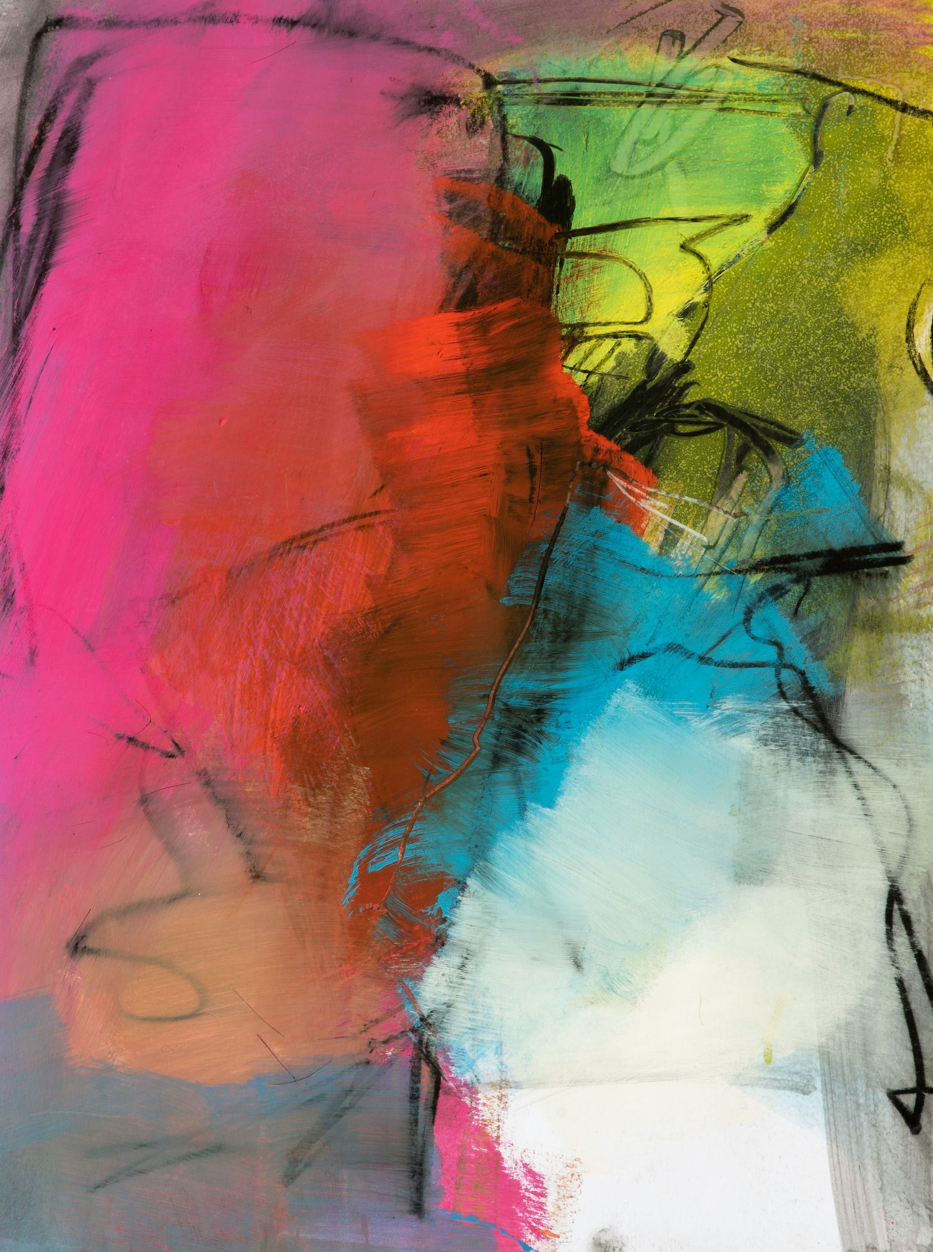 Arbeit in Mischtechnik des Künstlers Walter Mack zum Thema Abstraktion