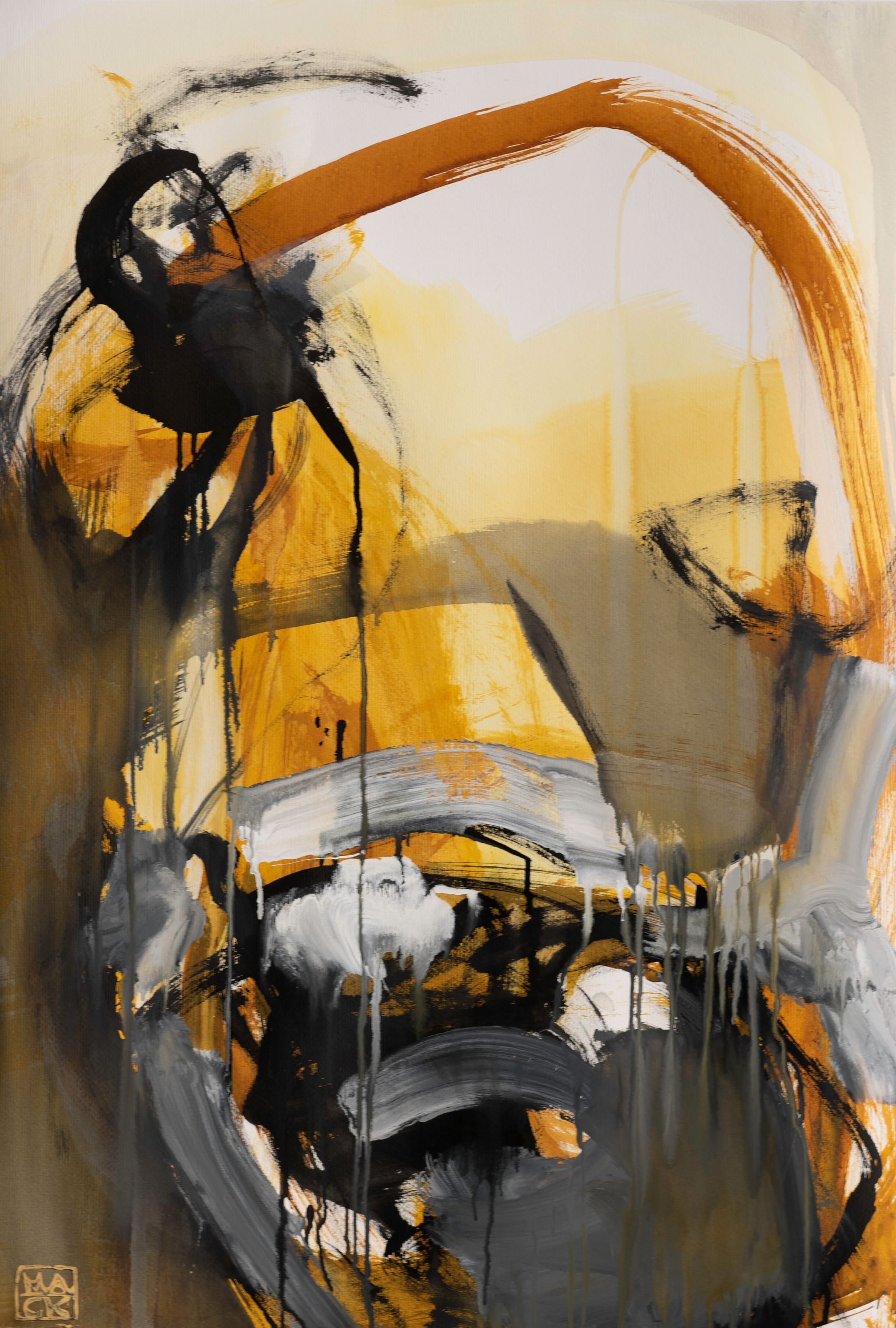 Arbeit in Mischtechnik des Künstlers Walter Mack zum Thema Abstraktion