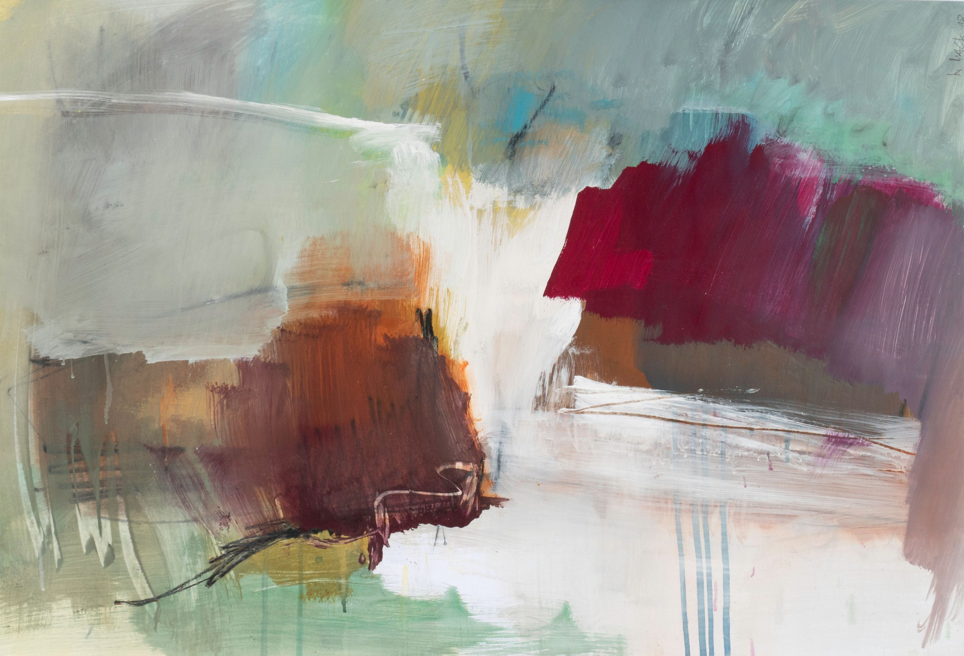 Arbeit in Mischtechnik des Künstlers Walter Mack zum Thema Abstraktion