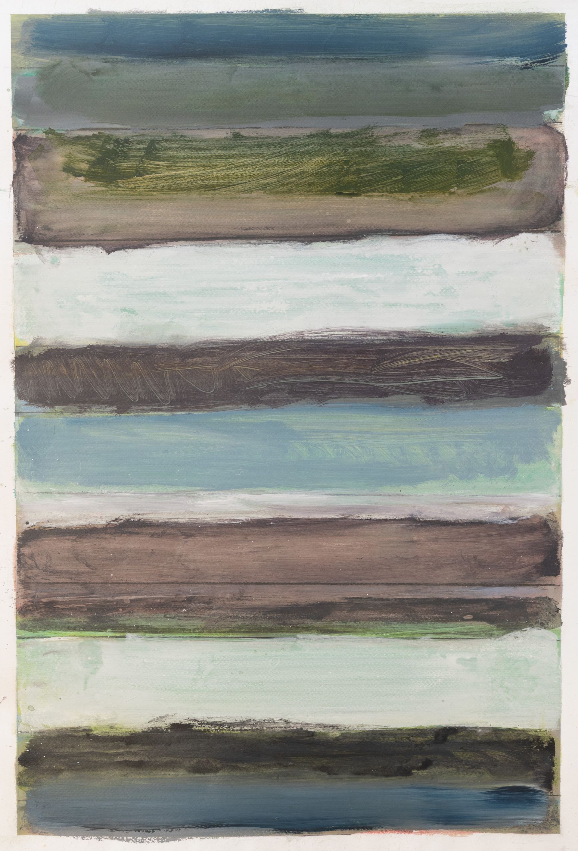 Arbeit auf Papier des Künstlers Walter Mack zum Thema Abstraktionen durch Stripes