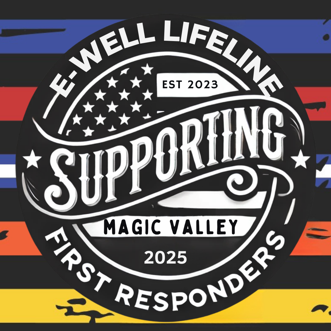 A logo for e-well lifeline supporting first responders