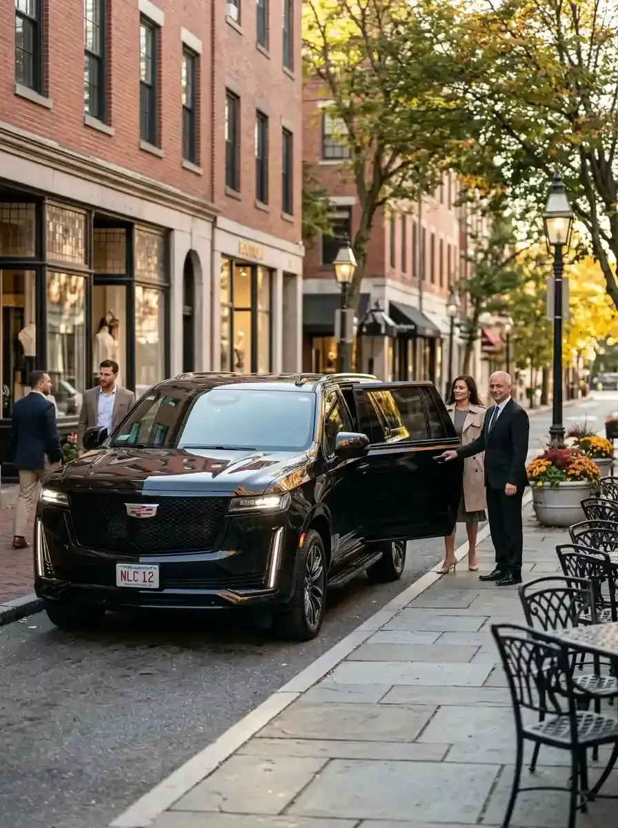 Professional chauffeur providing hourly black car service in Maynard, Massachusetts