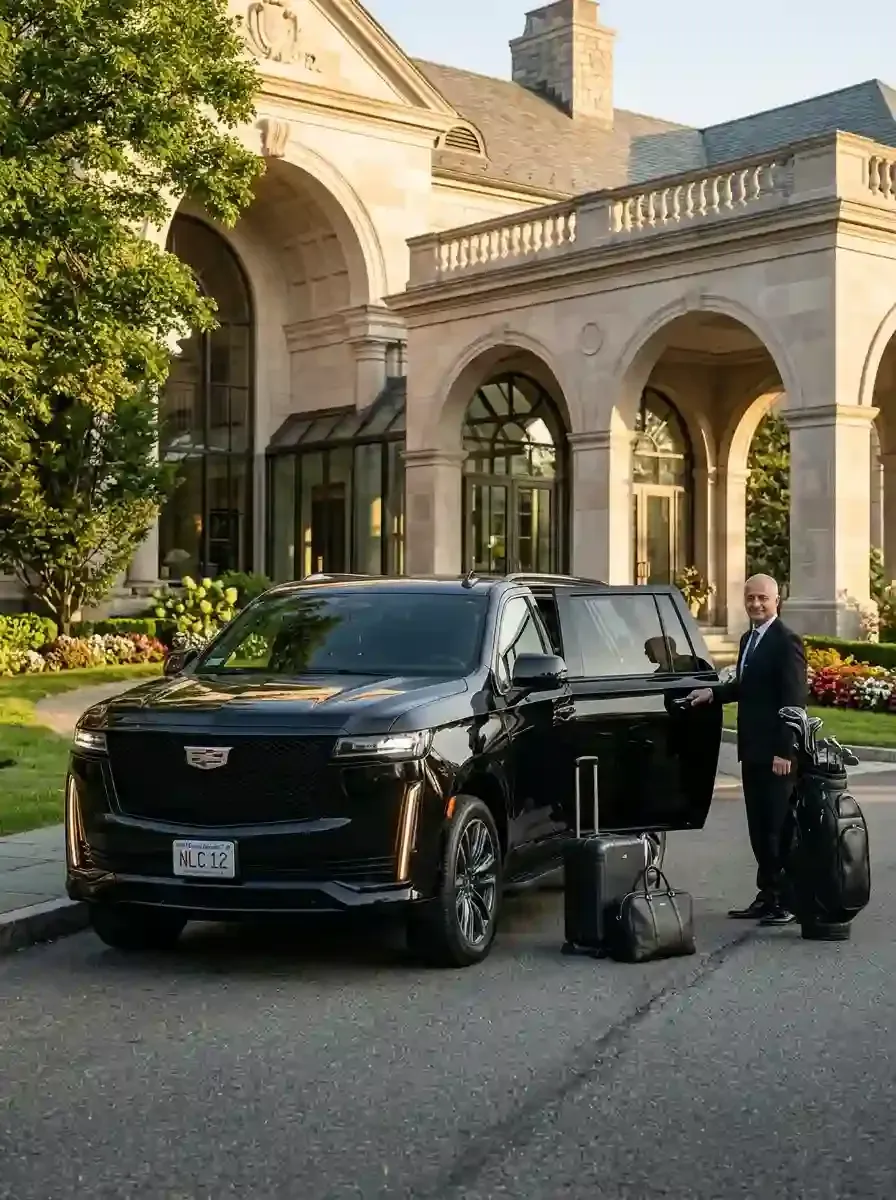 Traveler using private black car service from Woburn to Boston Logan International Airport