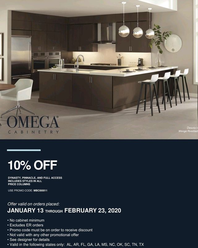 OMEGA CABINETRY 10 OFF