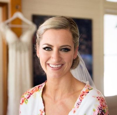 bride with bridal makeup and hair styling
