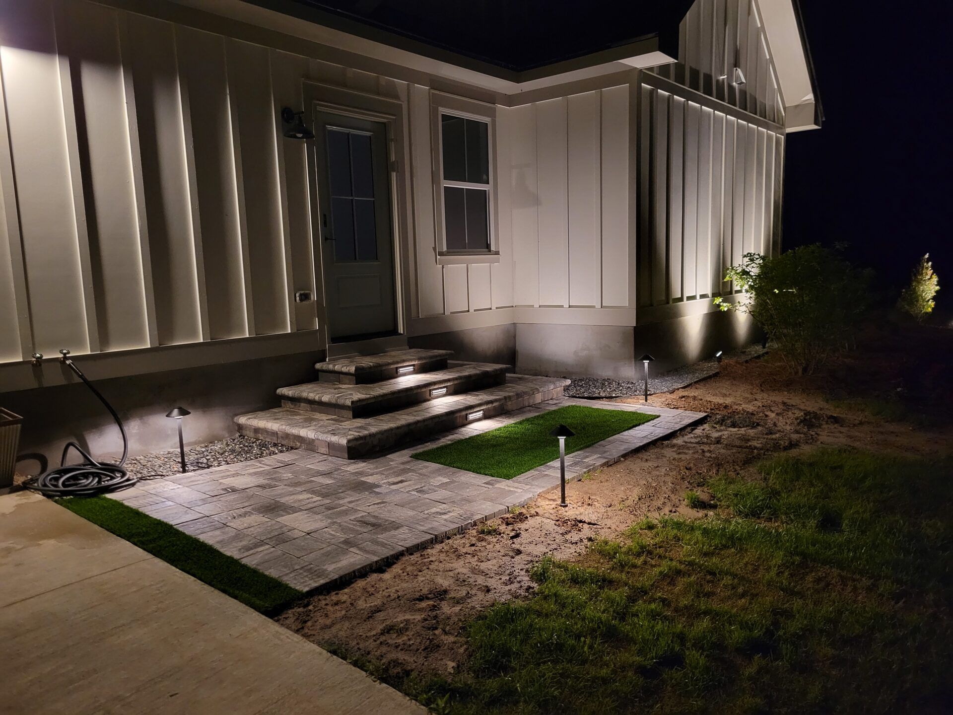 Beautiful House Lighting at Night — Thomasville, GA — HS Landscapes LLC