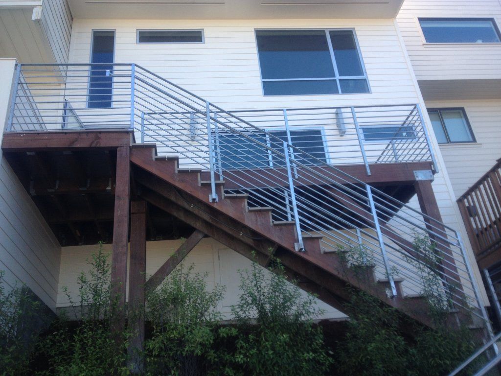 A house with stairs leading up to the second floor