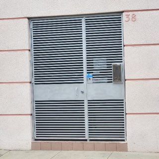 The number 38 is on the side of a building