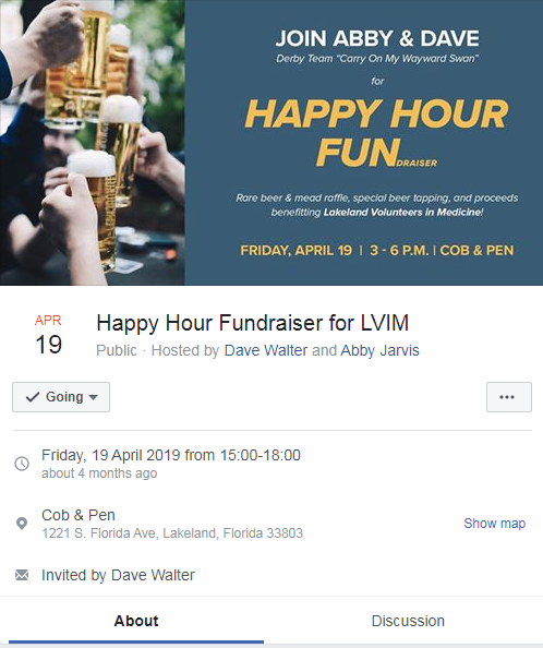 Screenshot of a Facebook Fundraiser event