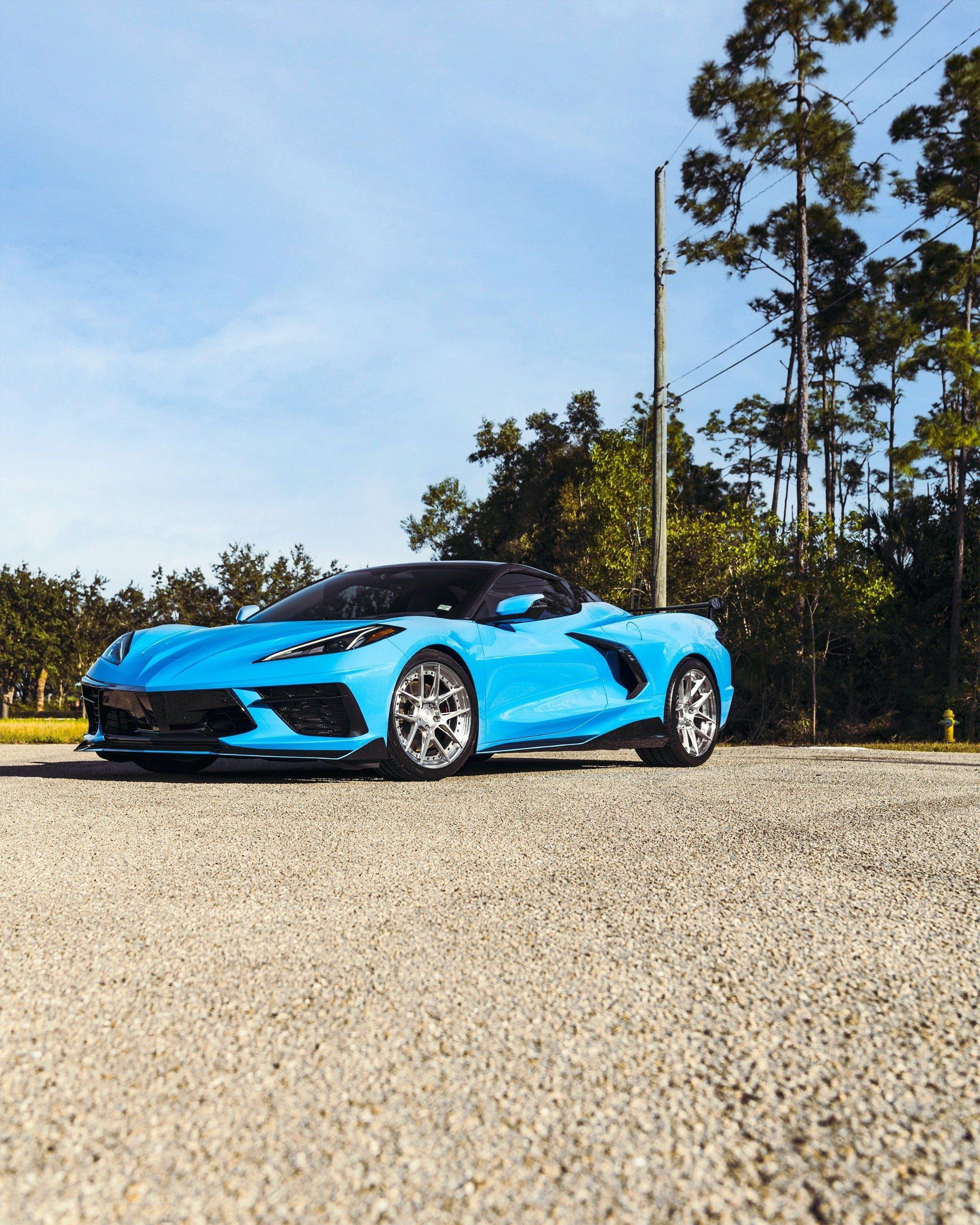 Hand holding a roll of tinted window film next to a car window; shop interior.