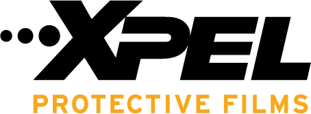 The logo for xpel protective films is black and orange.
