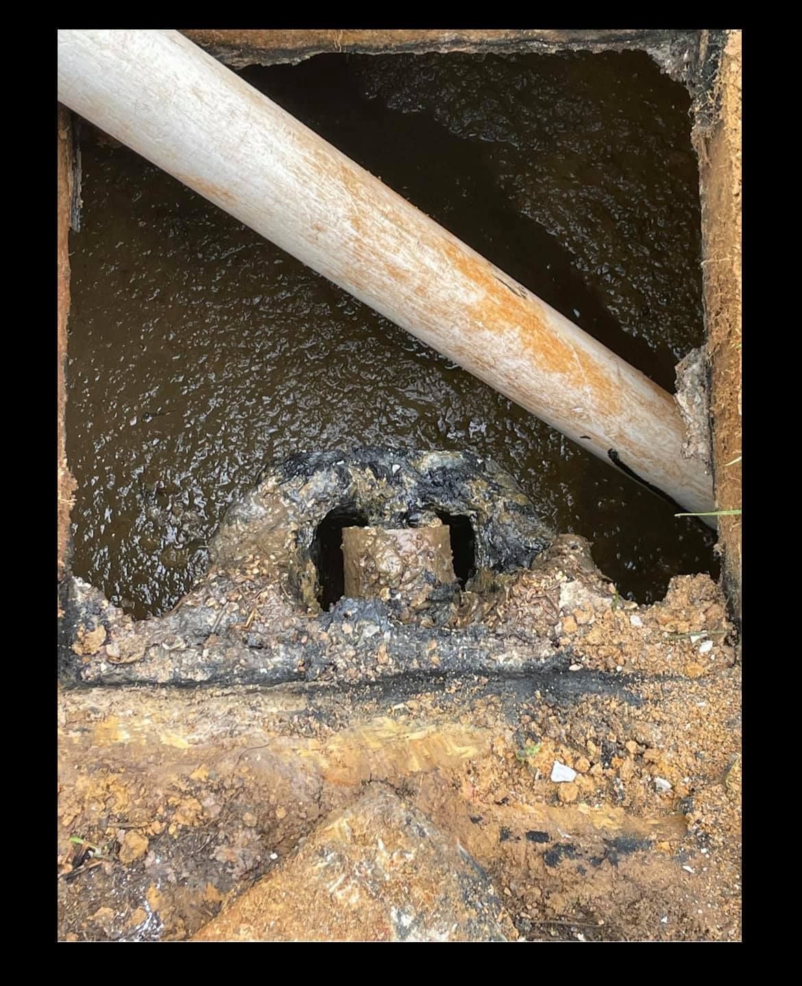 full of dirt septic tank