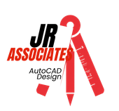 JR Associates AutoCAD Design logo with red compass and black-red text on white background