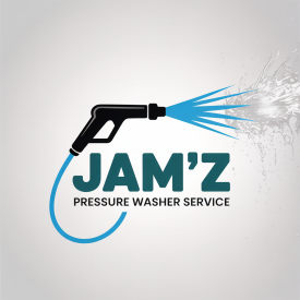 A logo for jam 'z pressure washer service