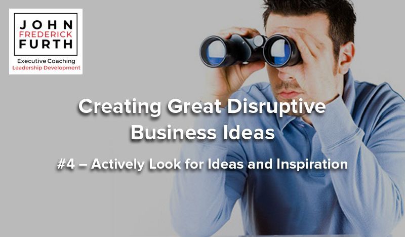 Man looking through binoculars; text: