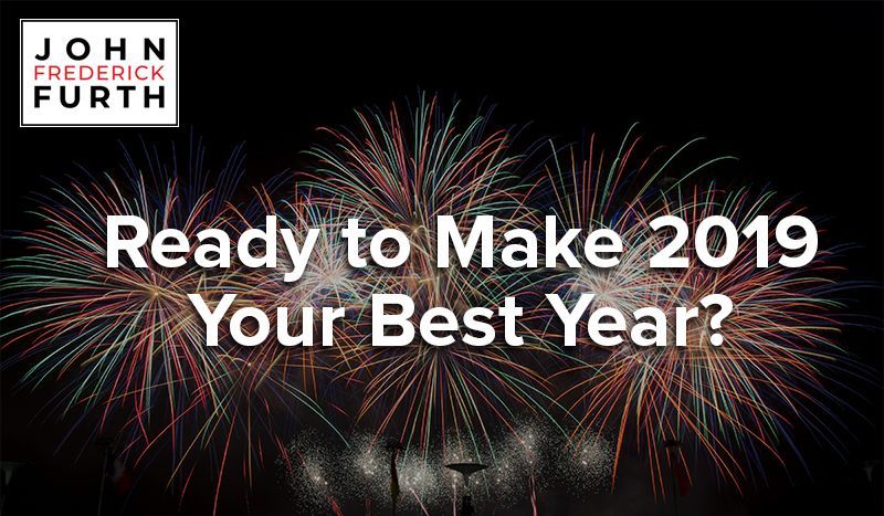 Fireworks burst against a black sky, text reads 