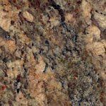A close up of a brown granite counter top.