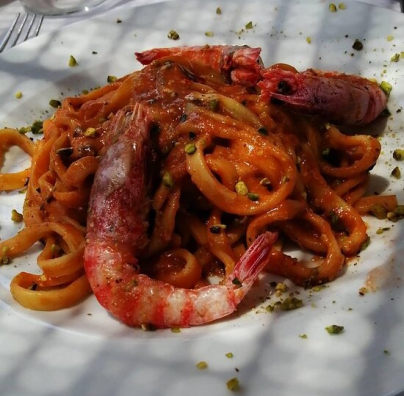 Tagliatelle e gamberi