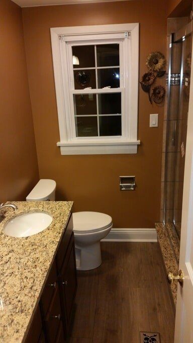 Bathroom with caramel colored walls - Bathroom Remodeling in Westmoreland County PA