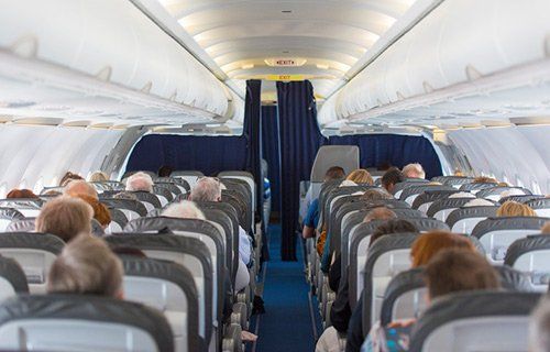 Commercial Aircraft Cabin With Passengers