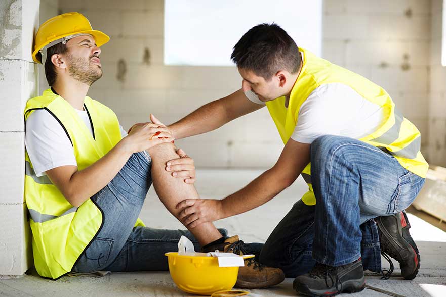 Construction worker has an accident while working