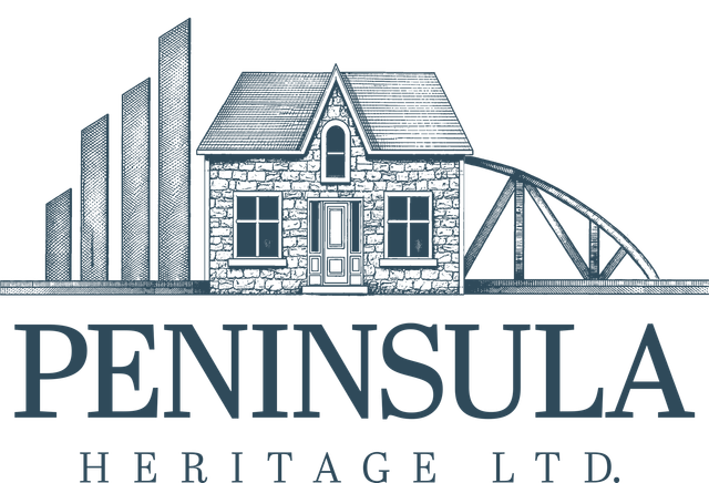 Peninsula Heritage Ltd. logo with house and bridge illustration in blue-gray tones