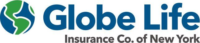 Logo of Globe Life Insurance Co. of New York; blue text and globe, with green continents.