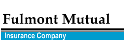 Fulmont Mutual Insurance Company logo, text with a horizontal blue and grey bar.