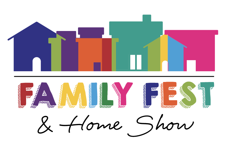 a colorful logo for a family fest and home show