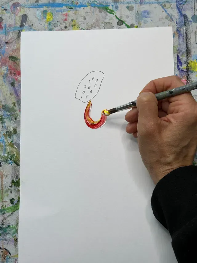 steps on how to paint a flower using paint brush