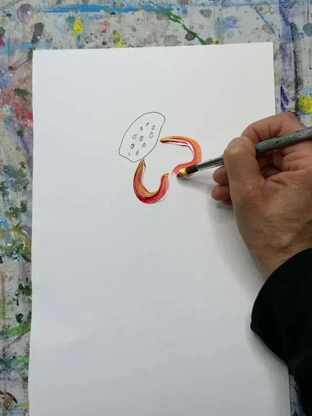 steps on how to paint a flower using paint brush