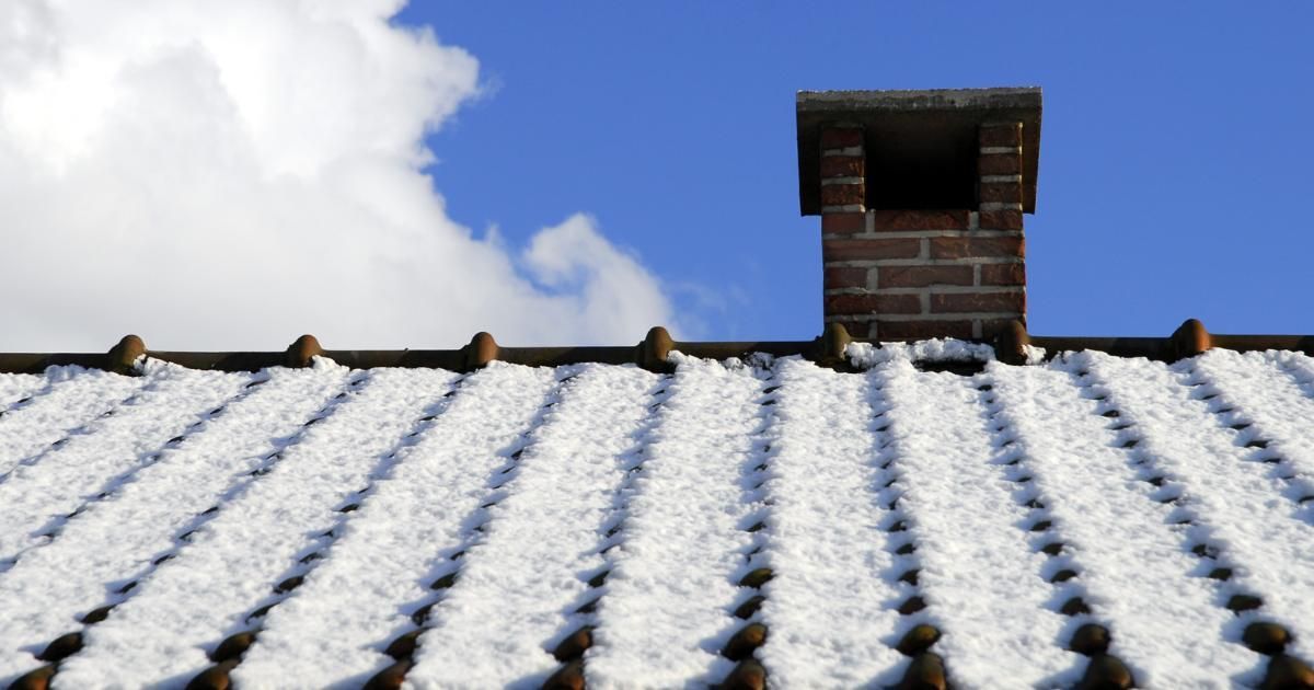 winter roof with snow