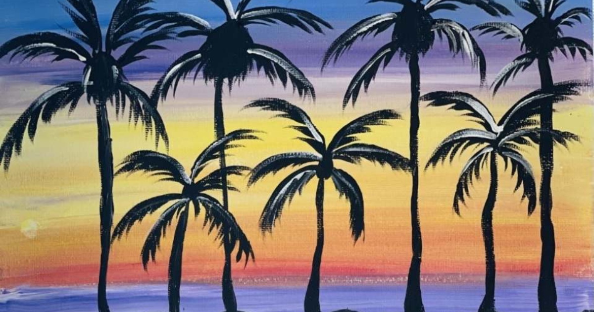 painting of palm trees