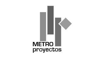 Un logo en blanco y negro para proyectos de metro.