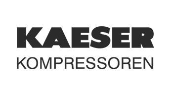 Un logotipo de Kaeser Kompressoren en blanco y negro sobre un fondo blanco.