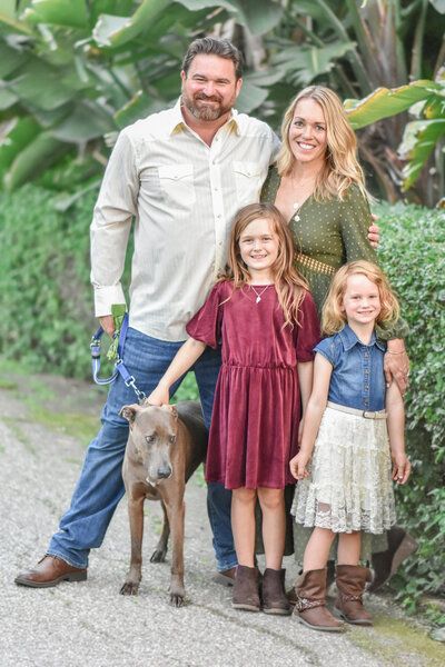 Family in San Pedro with their pet dog in Averill Park