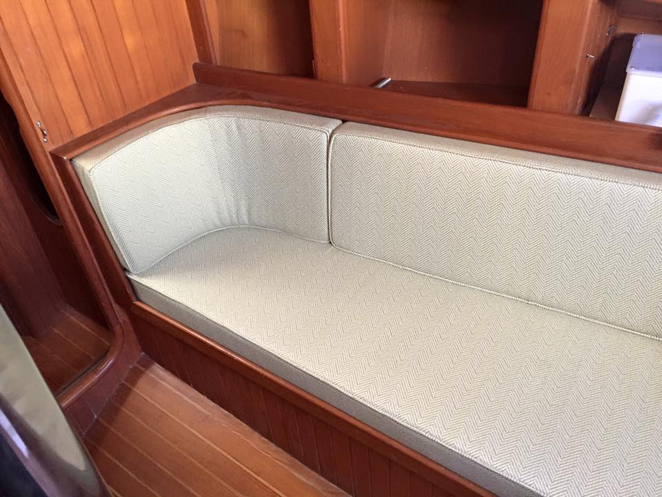 Close Up Photo Of Newly Upholster Boat Seat — San Diego, CA — Canvas Services