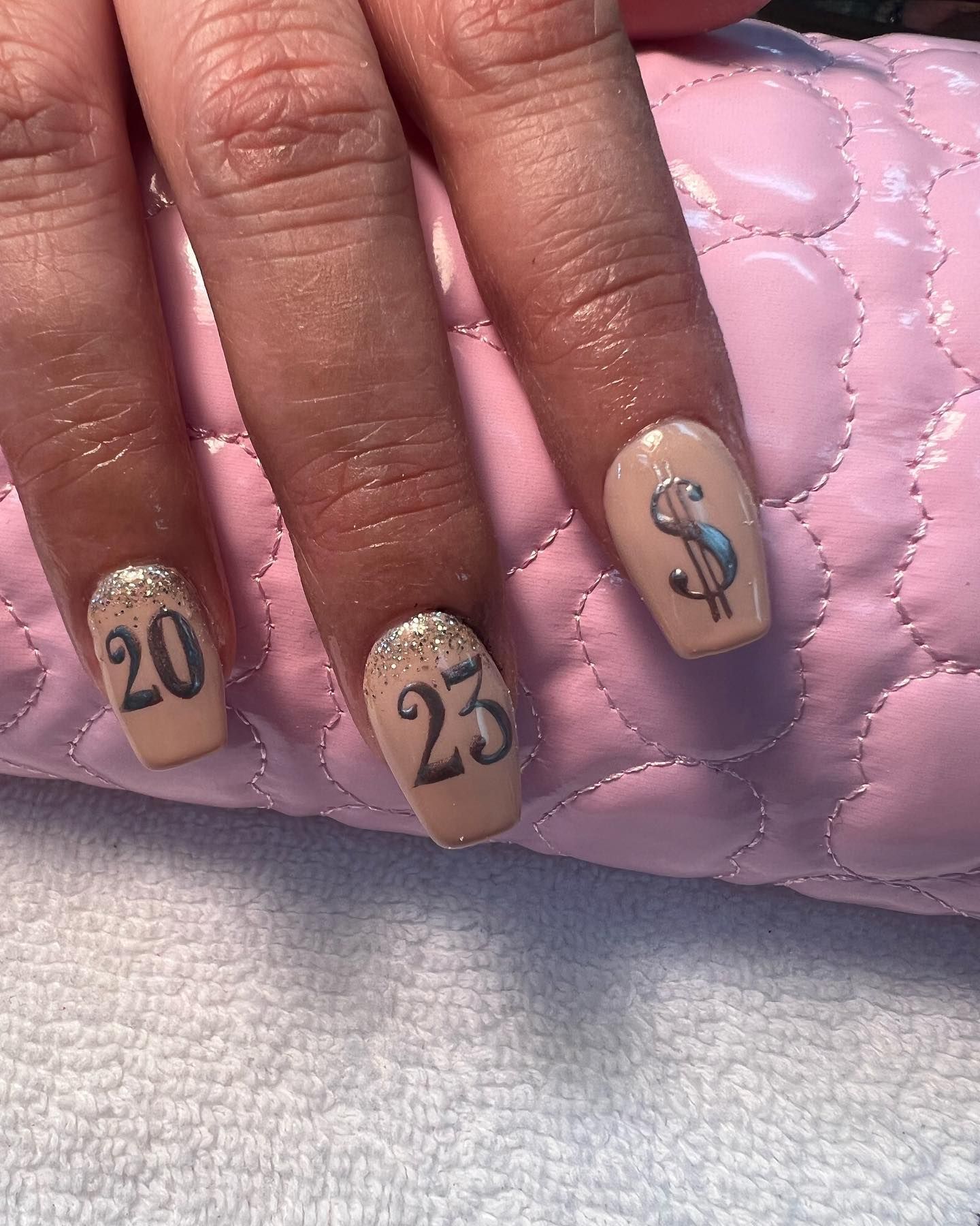 Manicured nails with 