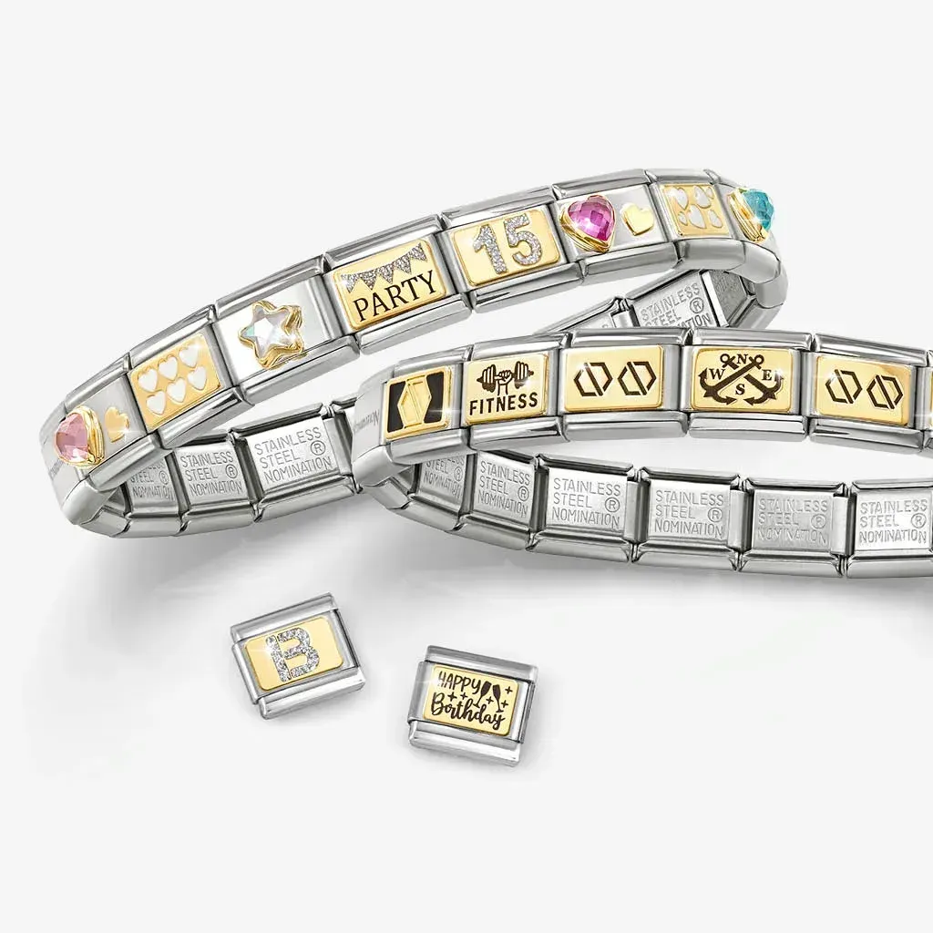 Nomination bracelet with a variety of links