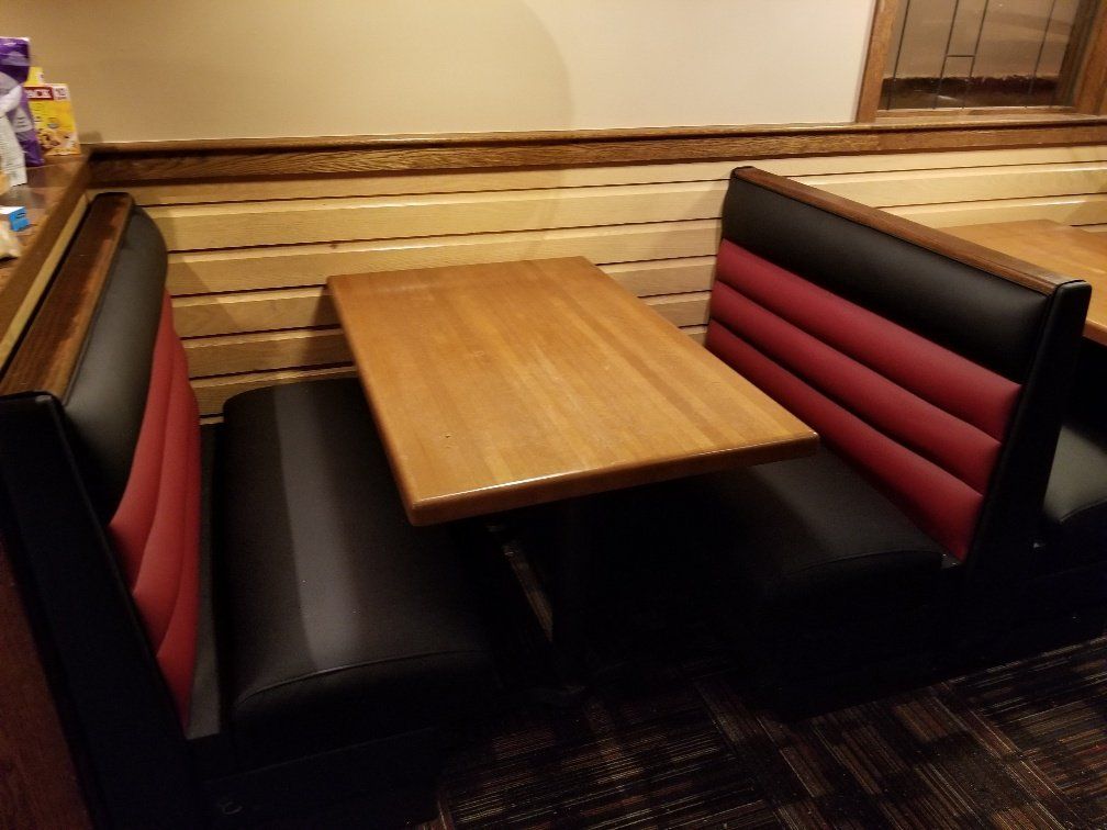 Black and Red Chair on the Restaurant — Watertown, WI — Recovery Room Commercial Upholstery