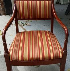Chair with Red Stripes — Watertown, WI — Recovery Room Commercial Upholstery