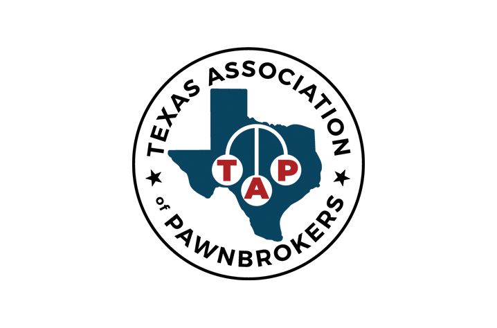 The logo for the texas association of pawnbrokers