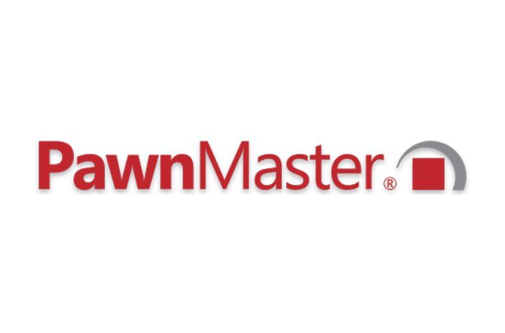 The pawnmaster logo is red and white on a white background.