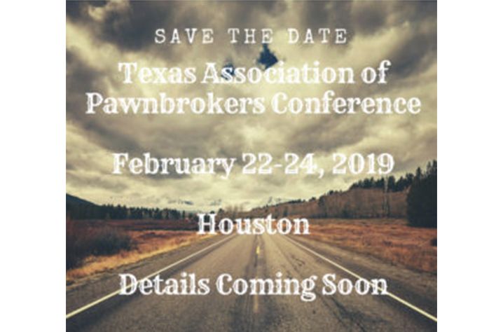 An advertisement for the texas association of pawnbrokers conference