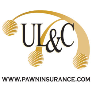 A logo for ul & c pawn insurance