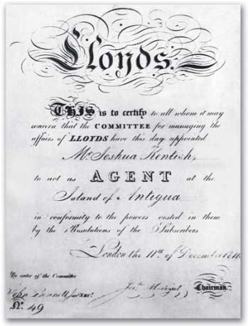 lloyd's agent certificate