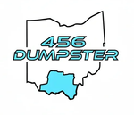 Logo for Buffalo Creek Dumpsters: a bison head emerges from blue and green waves with a small green dumpster on wheels behind it.