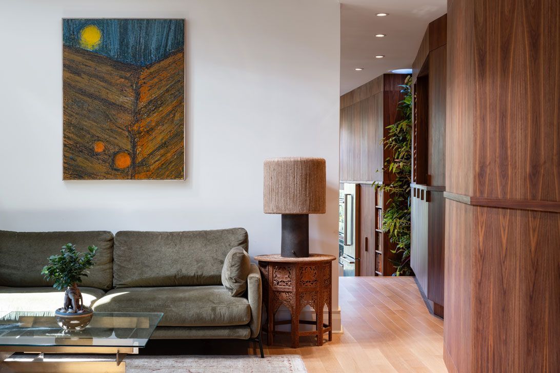 A living room with new home additions in the Upper Beaches of Toronto.