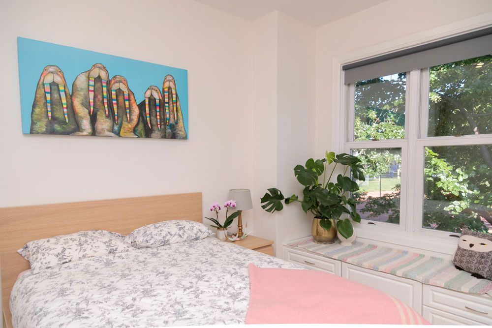 A third-story addition bedroom in Toronto